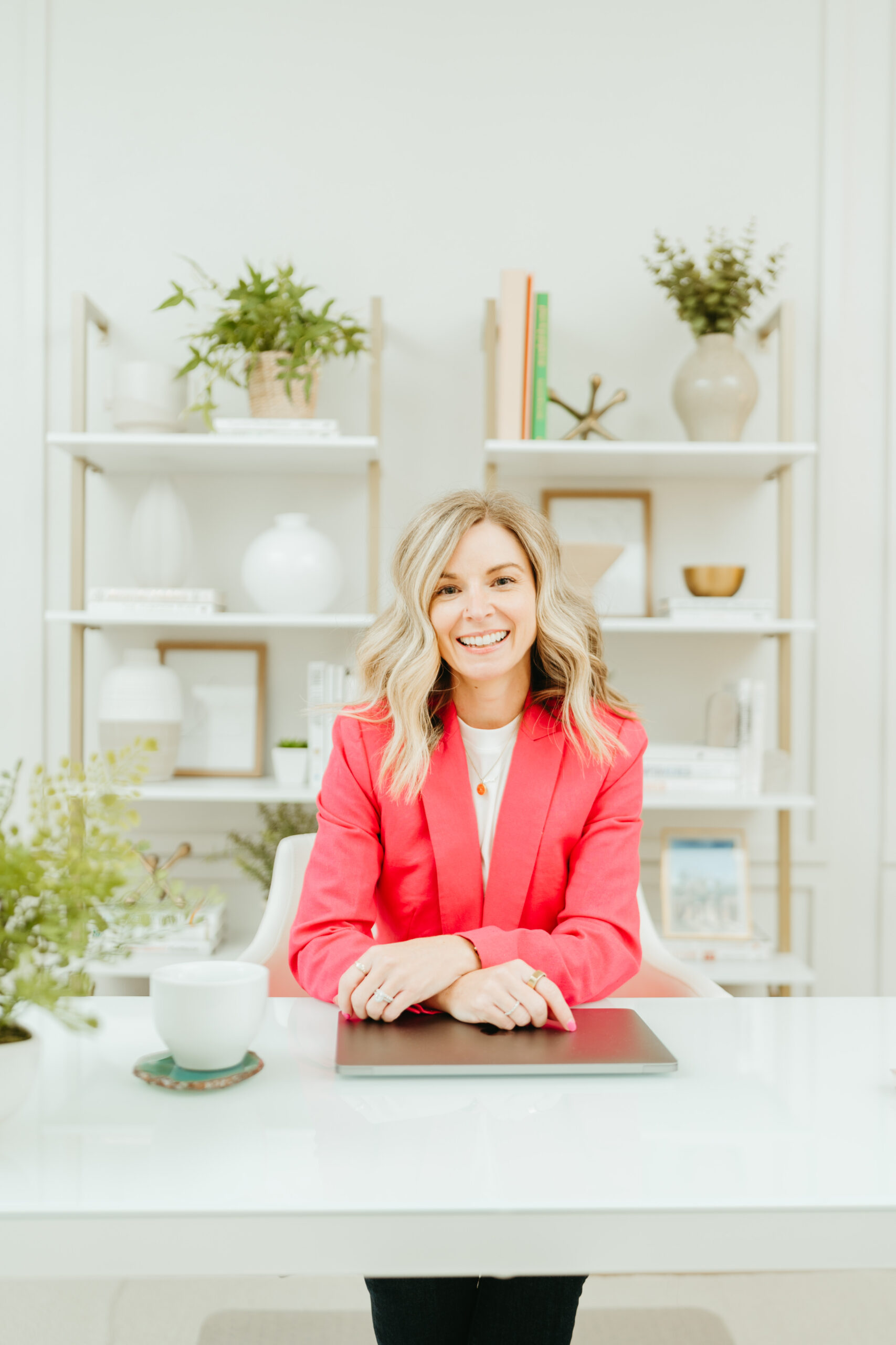 Amanda sitting at desk